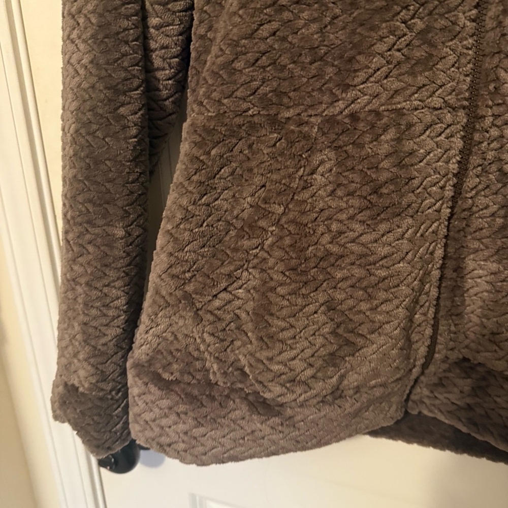 Free Country Brown Mocha Women's Cable Braided Butter Pile® Teddy Jacket - Picture 3 of 15